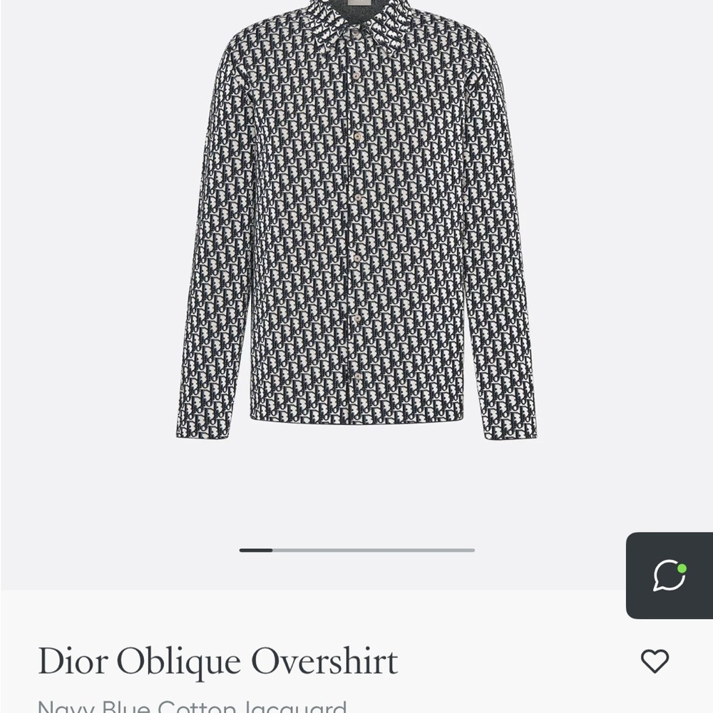 Dior Mens Oblique Jacquard Overshirt Medium